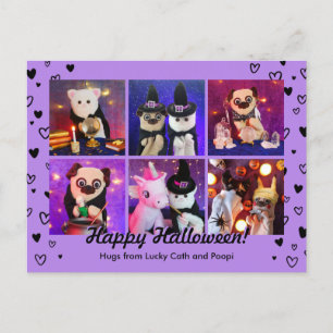 Postal Foto personalizada de Halloween de Naranjas de pel