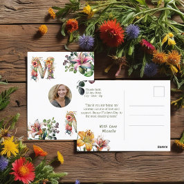 Postal Foto personalizada de la flor del Día de la Madre 