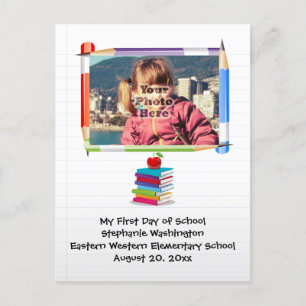Postal Foto personalizada de Personalizado escolar infant