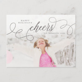 Postal Foto personalizada de Silver Script Happy Holidays