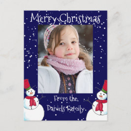 Postal Foto personalizada de Snowman Navidades