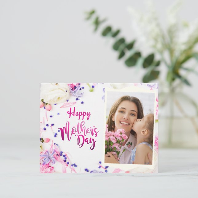 Postal Foto personalizada del Día de la Madre Feliz (Anverso de pie)