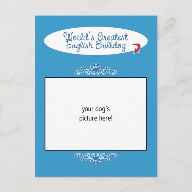 Postal Foto personalizada! El mejor Bulldog inglés del mu (Anverso)
