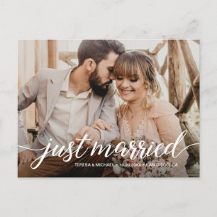 Postal Foto personalizada "Just Married" de Eloppe Post