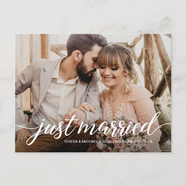 Postal Foto personalizada "Just Married" de Eloppe Post (Anverso)