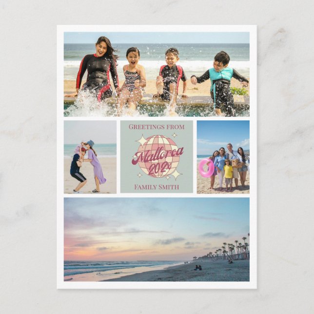 Postal Foto personalizada vacaciones familiares de Mallor (Anverso)