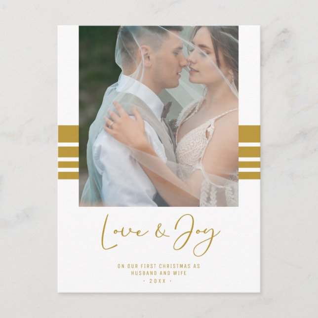 Postal Foto personalizado de los recién casados Primera N (Anverso)