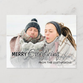 Postal Foto personalizado Divertido Merry Everything Humo