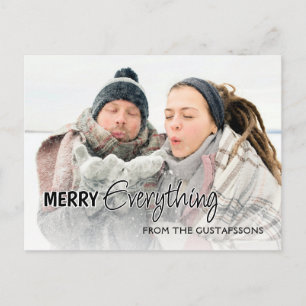 Postal Foto personalizado Divertido Merry Everything Humo