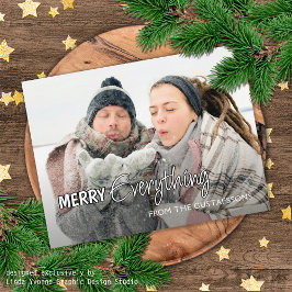 Postal Foto personalizado Divertido Merry Everything Humo