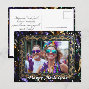 Postal Foto personalizado 💚 💜 💛 Mágica Mardi Gras