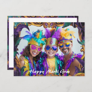 Postal Foto personalizado 💚 💜 💛 Mágica Mardi Gras