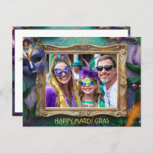 Postal Foto personalizado Mardi Gras Chaos Frame