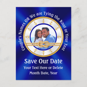 Postal Foto personalizado Nautical Tie the Knot Save the 