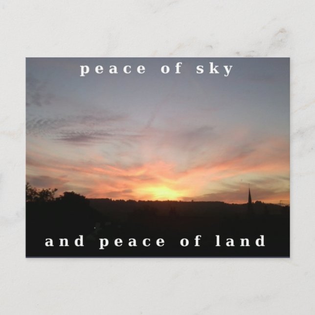 Postal Foto Postcard 17 Sunset Burst Peace Wording (Anverso)