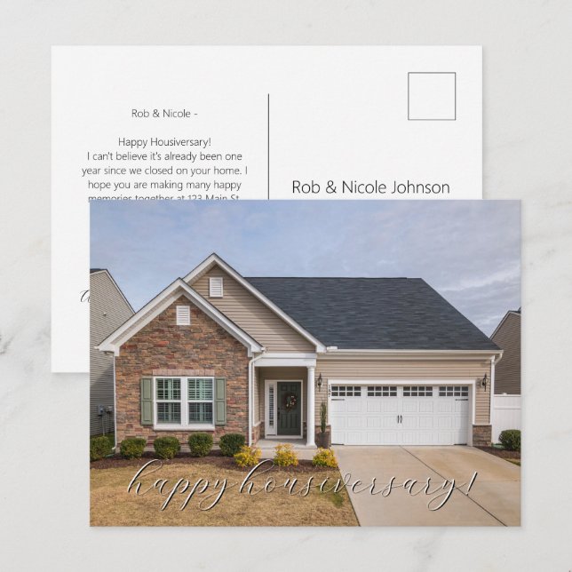 Postal Foto Real Actual Realtor Feliz Aniversario de Casa (Anverso / Reverso)