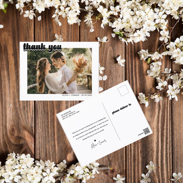 Postal Foto retro vintage | Boda Gracias Postcard (Subido por el creador)