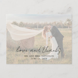 Postal Foto Rustic Script Photo Modern Boda Gracias