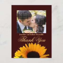 Postal Foto Rustic Sunflower Boda