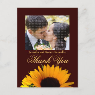 Postal Foto Rustic Sunflower Boda