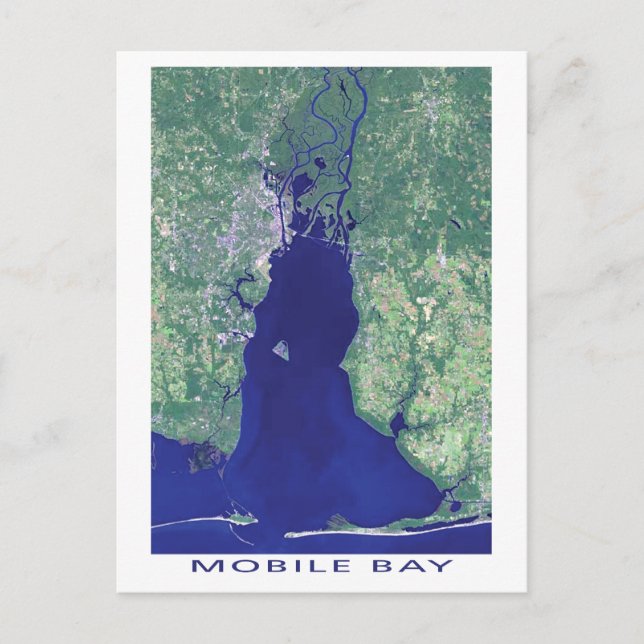 Postal Foto satelital de Mobile Bay Alabama (Anverso)