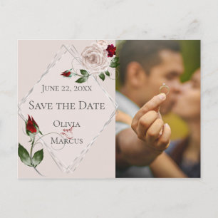 Postal Foto Save the Date Rubor and Wine Rosas