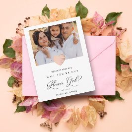 Postal Foto ¿Serás nuestra niña de las flores Corazón Ros