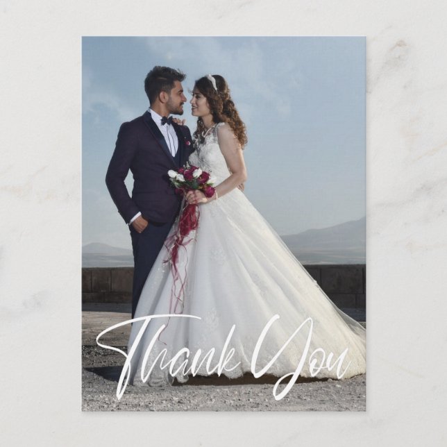 Postal Foto simple Boda Añadir su saludo Gracias (Anverso)