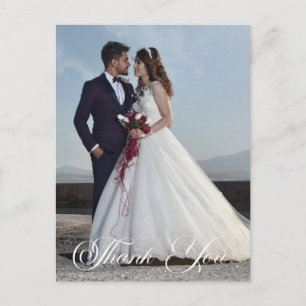 Postal Foto simple Boda Añadir su saludo Gracias