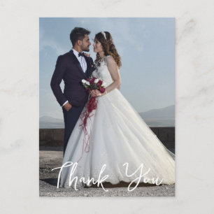 Postal Foto simple Boda Añadir su saludo Gracias