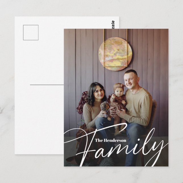 Postal Foto simple de la familia de Personalizados (Anverso / Reverso)