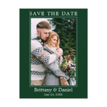 Foto Simple Moderna Salve La Fecha Verde