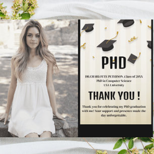 Postal Foto Única PhD Fiesta de Graduación Gracias
