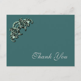 Postal Foto verde azulada embellecida VERDE