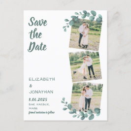 Postal Foto verde Eucalyptus Wedding Save The Date