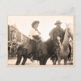 Postal Foto vintage de cowgirl y cowboy 1908