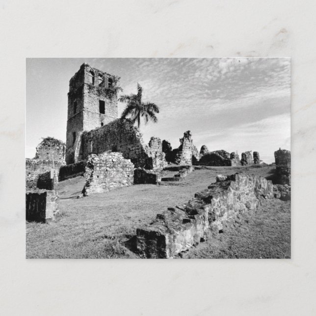Postal Foto vintage de las ruinas del viejo Panamá (Anverso)