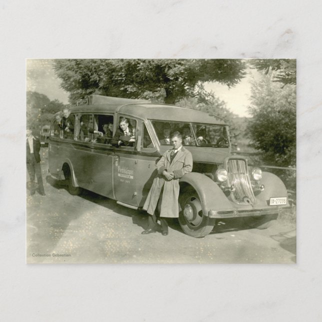 Postal Foto vintage del viaje en autobús escolar (Anverso)