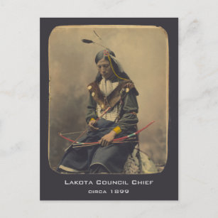 Postal Foto vintage Nativo Estadounidense Lakota Jefe Ind