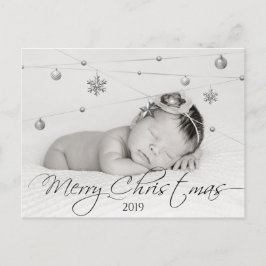 Postal Foto y caligrafía de Navidades personalizados