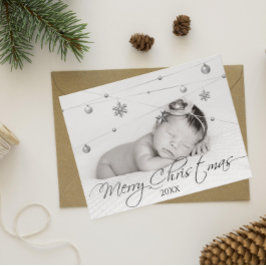 Postal Foto y caligrafía de Navidades personalizados