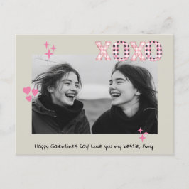 Postal Foto y texto del Personalizado de XOXO Galentine m