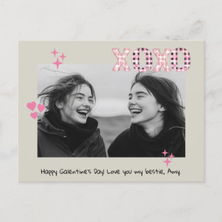 Postal Foto y texto del Personalizado de XOXO Galentine m