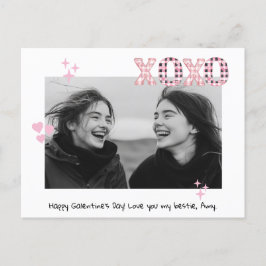 Postal Foto y texto del Personalizado de XOXO Galentine m