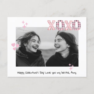 Postal Foto y texto del Personalizado de XOXO Galentine m