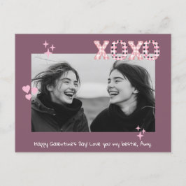 Postal Foto y texto del Personalizado de XOXO Galentine m