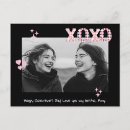 Postal Foto y texto del Personalizado de XOXO Galentine m