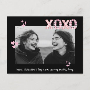 Postal Foto y texto del Personalizado de XOXO Galentine m