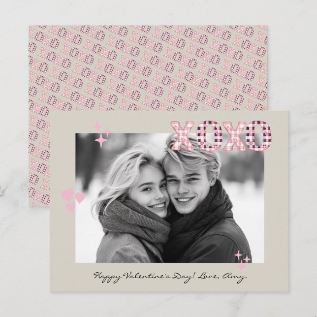 Postal Foto y texto del Personalizado El día de San Valen (Anverso / Reverso)