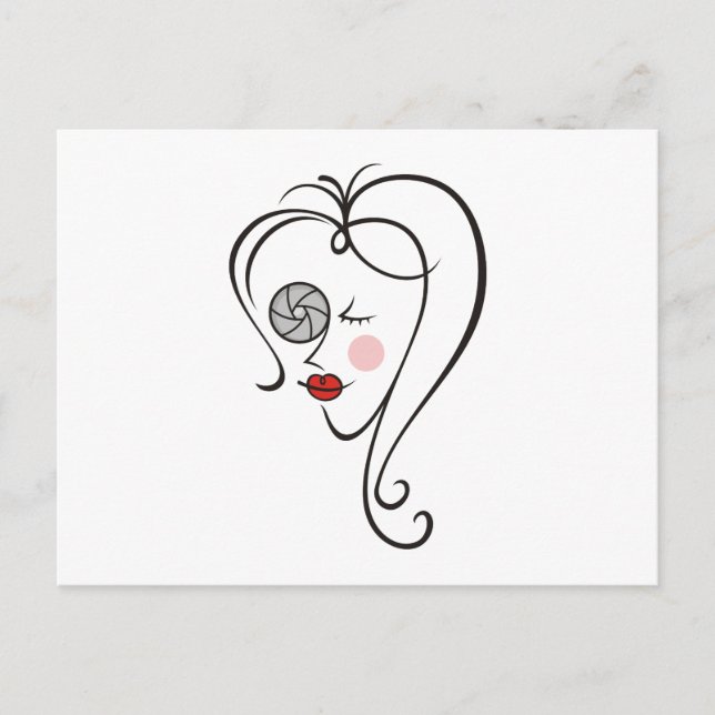 Postal Fotógrafa femenina (Anverso)